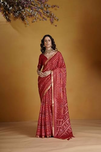MUNIR red patola silk saree – image 6