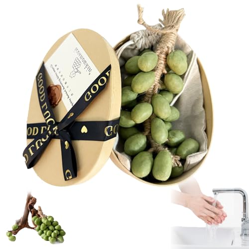 LOCPUFF Soaprella Graperie - Jabones artesanales, racimo de jabón de uva hecho a mano, jabón natural de proceso en frío con extractos botánicos (1, pomelo verde, 20 unidades)