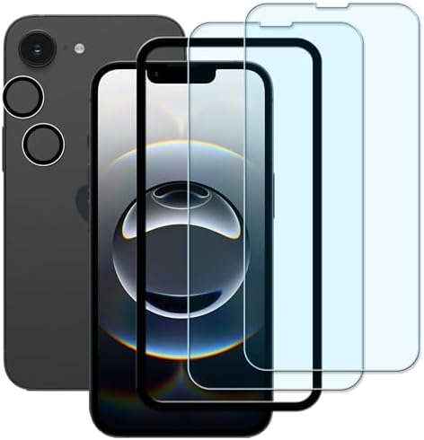 （23:30時点） 【2+2枚セット+ガイド枠付き】 KPNS 日本素材製 ブルーライトカット iphone 16e 用 ガラスフィルム カメラフィルム カバー 保護フィルム