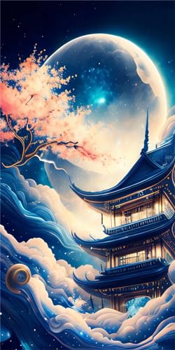 Kit Complet Diamond Painting Lune 5D : Idée Cadeau Idéale pour Adultes