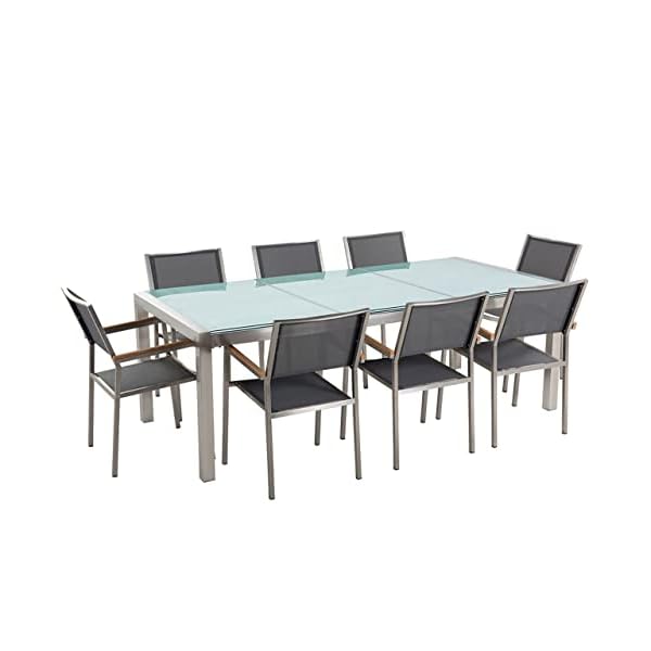 Gartenmöbelset Grosseto für 8 Personen Grau