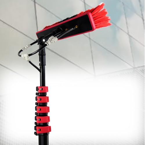 Perche télescopique pour le nettoyage contre la saleté des vitres et panneaux solaires