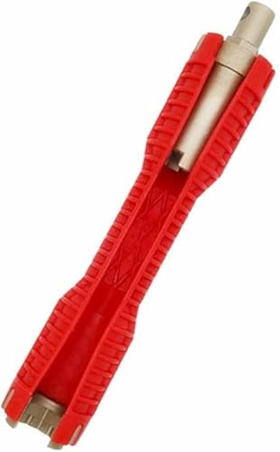 8 en 1 robinet et installateur d'évier, antidérapant, multifonctionnel, double tête, outil de plomberie pour évier/salle de bain/cuisine (rouge) Cover