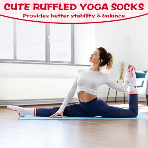 Image of Pilates Grip Yoga Socks for Women Cute Non Slip Socks | Cute Non Slip Socks, Athletic Grippy Sock, Barre Ballet Fitness Workout