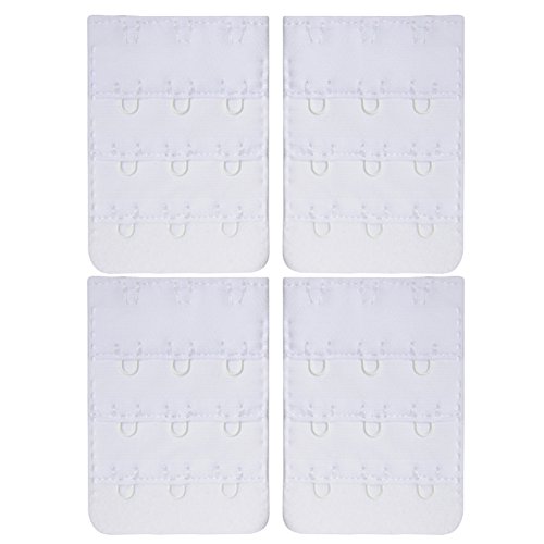 Closecret Women's White Bra Extender - 3 Hooks with 1/2 Inch Spacing for Added Comfort and Support