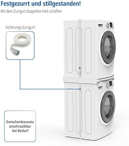 Xavax Smart Stacking Kit for Washing Machine / Dryer, Pull-Out Plate, Plastic