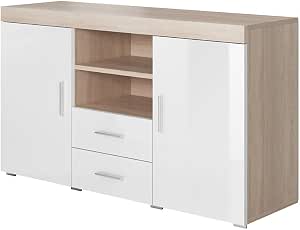 MB Muebles Bonitos Buffet Lander Moderne 2 Portes Blanc Mat - 60x71x30 Cm