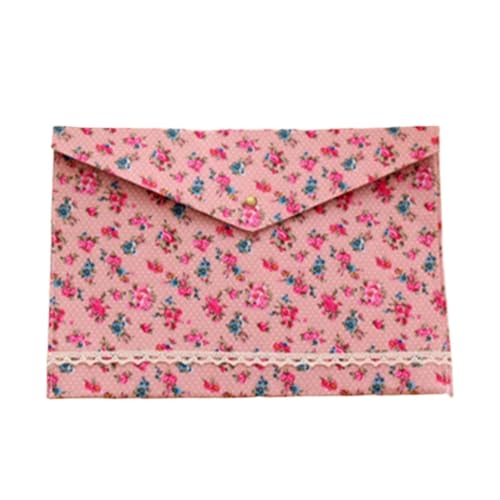 Carpeta archivadora A4 floral de gran capacidad y organizador de papel tipo maletín de tela