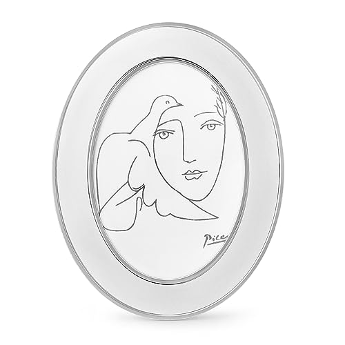 SWTHONY Oval 5 x 7 Picture Frames, Silver Modern 5 by 7 Photo Frame with High Definition Glass Front