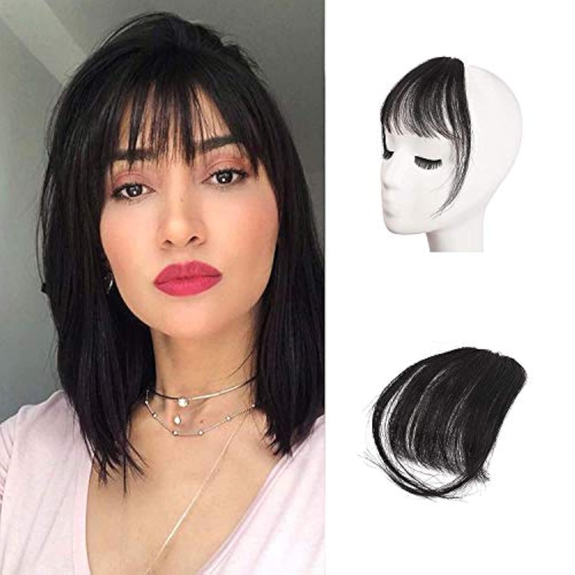 Synthetic Clip-in Fringe Hair Extensions for Women
