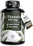 L Theanin 100 mg - 180 gélules - Hautement dosées - Fabriquées en Allemagne et testées en laboratoire - Naturel et végétalien - L-théanine