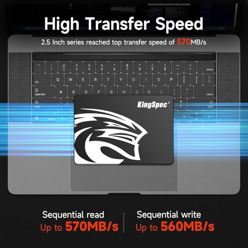 Image of KingSpec 8TB 2.5 SSD SATA III Internal - 550MB /s Read, 520MB /s Write with 3D NAND Flash, for Laptop & Desktop PC Upgrade