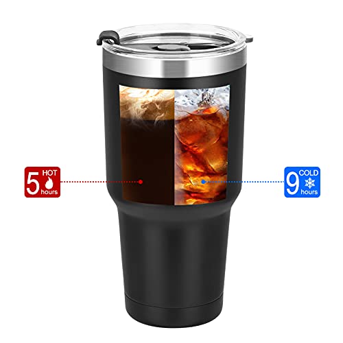 12 Pack Stainless Steel Tumblers, 30oz Insulated Tumblers, Double Wall Vacuum Tumbler Coffee Cup, Stainless Steel Travel Mug with Lid and Straw, Durable Powder Coated Insulated Coffee Cup, Black - Image 4