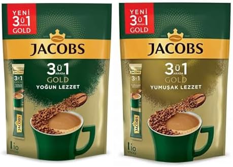 Jacobs 3ü1 Arada Gold 10 lu Yoğun ve Yumuşak Lezzet 2 li Karma Kahve Paketi - Görsel 1