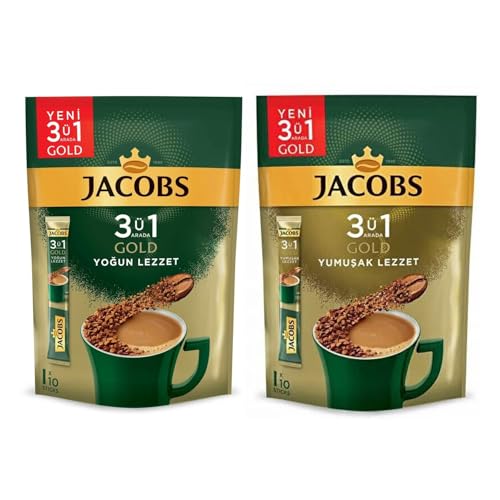Jacobs 3ü1 Arada Gold 10 lu Yoğun ve Yumuşak Lezzet 2 li Karma Kahve Paketi