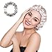 ELIHAIR Stain Bonnet Silk Sleep Cap Adjustable Satin Cap for Night Sleeping Hair Bonnet Reversible Double Layer Champagne/Grey