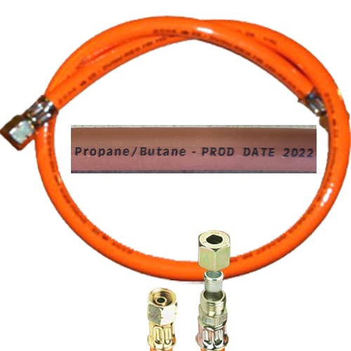 Manguera de gas propano con rosca de 1/4" a la izquierda x 8 mm, con grabado 2021 (estándar, 200 cm) Cover