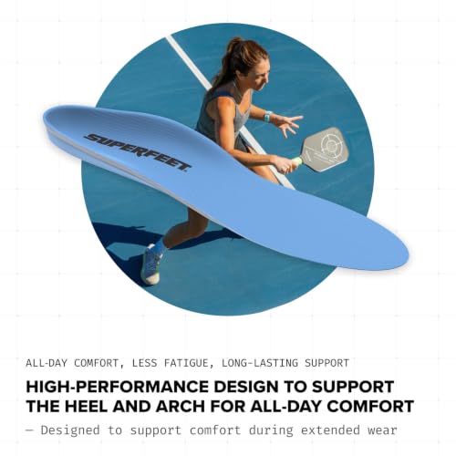 Image of Superfeet All-Purpose Support Medium Arch Insoles (Blue) for Active Lifestyle with Medium Arch Support - Men 7.5-9 / Women 8.5-10