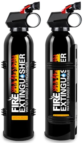 Fire Extinguishers with Mount Bracket - 2 Packs Small Portable Fire Extinguisher for Home, Kitchen, Car, Boat, RV, Vehicle - 620ml Water-Based Fire Extinguisher for Class A, B, C, K Fire