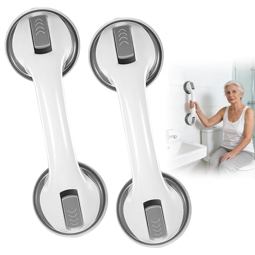 Poignée Ventouse, Succion Poignée Ventouse 2pcs,30 CM Douche Barre d'appui pour Baignoire,bathroom suction cup handle,poignées ventouses, Sans Perçage Amovible, pour...