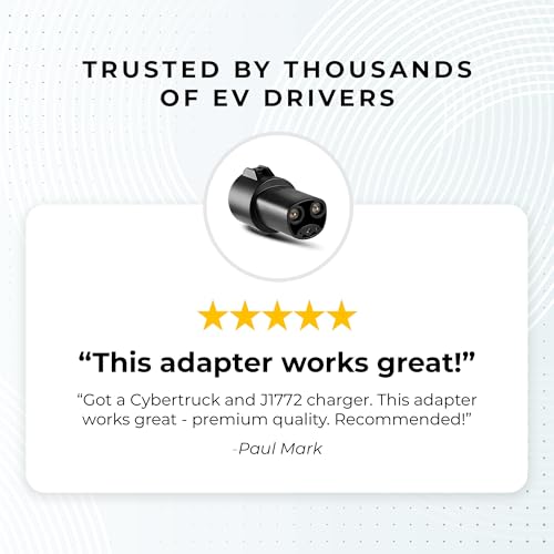 Image of Lectron J1772 to NACS EV Charging Adapter 80A (240V) - Compatible with Tesla Model S /3 /X /Y /Cybertruck and All NACS Electric Vehicles - UL 2252 Certified (Black)