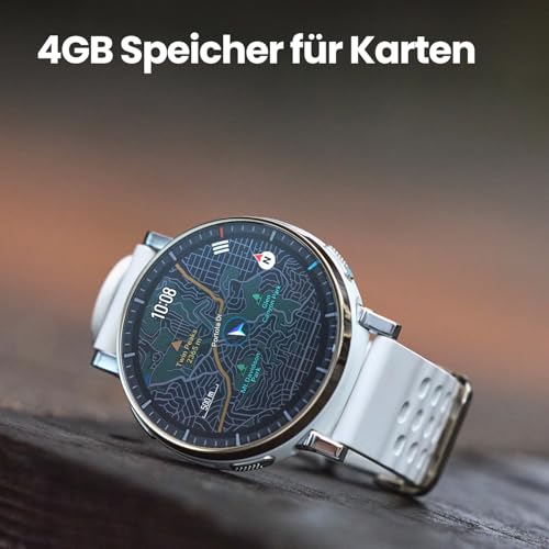 Amazfit Active 3 Premium 45mm GPS Lauf-Smartwatch, 1,32 AMOLED Saphir-Display, 12 Tage Akku, 4GB, NFC, Offline-Karten, 170+ Trainingsmodi, 5 ATM, Herzfrequenz- & Fitness-Tracker für Android & iPhone