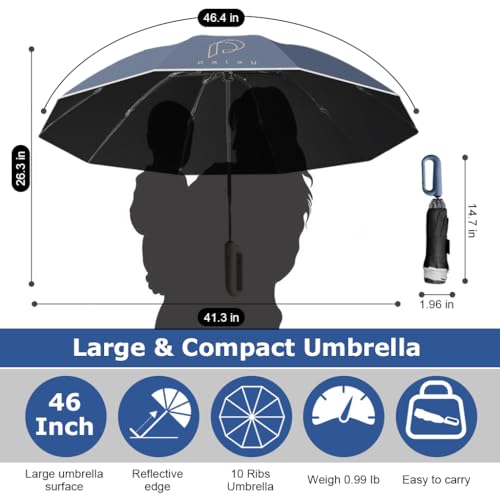 Image of PALAY 3 Fold Rain Umbrella with Reflective Strap, Large