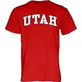 Blue 84 Men's Utah Utes Arching Team Color Short Sleeve T Shirt, Utah Utes Red, Small