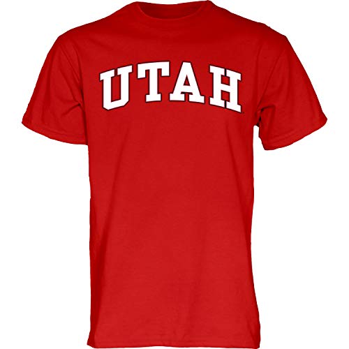 Blue 84 Men's Utah Utes Arching Team Color Short Sleeve T Shirt, Utah Utes Red, Small