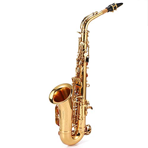 Saxofone Alto 802 Dourado E-flat Sax Branco Botão Sax Instrumento musical de sopro esculpido à mão