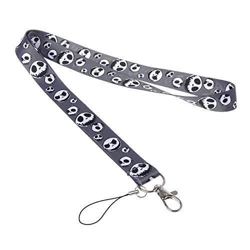 NYLGKDMM 4 peças de desenho animado O Estranho Mundo de Jack, cordão para pescoço para celular e cra