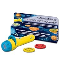 Moses 38057 Kleine Diashow Projektor-Taschenlampe für Kinder, mit 8 Planeten und 16 bekannten Sternbildern, Bunt, Mittel