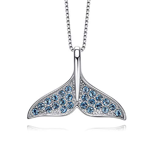 Kristall von Halskette für Frauen 925 Splitter Delphin Schwanz Anhänger Kristall Halskette Modeschmuck Halsband