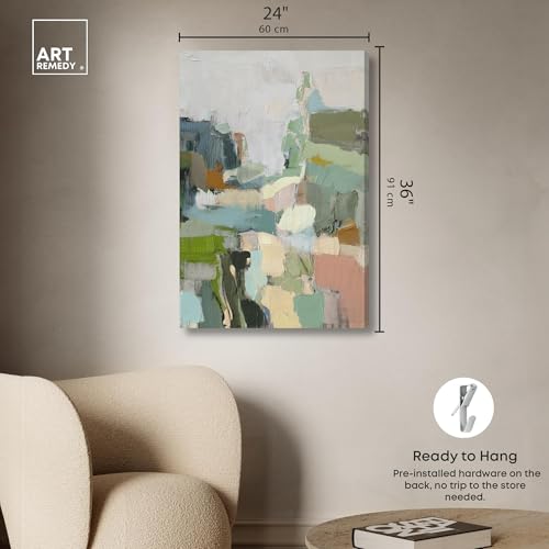 Aqua Green Genesis Canvas Print Green Wall Decor by Art Remedy, Gallery Wrapped, 24 x 36 by Art Remedy - Used condition - Image 5