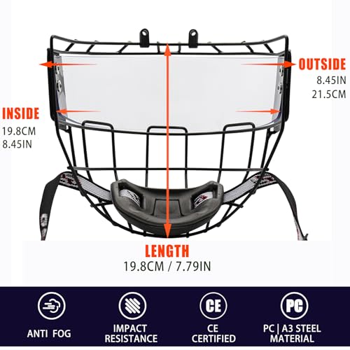 GY PC530 Hockey Helmet Cage & Face Shield Protector Combo (Clear) - Thumbnail 3