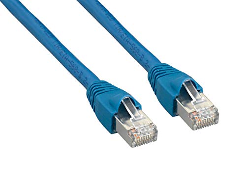 Cable Leader Cat6a 600 MHz Shielded Ethernet Azul 75 ft miniatura 1