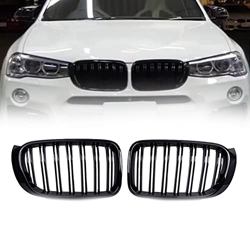 Parrilla delantera para BMW X3 F25 rejilla negra brillante de doble línea repuesto parachoques