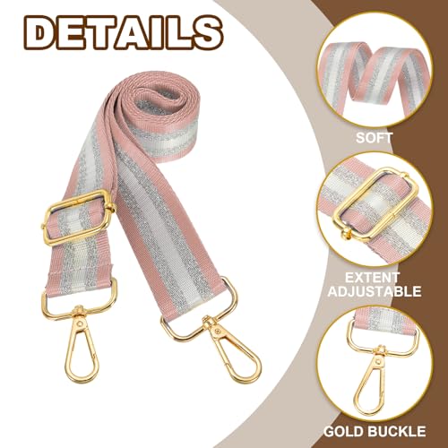 Image of PATIKIL Purse Strap, Wide Shoulder Strap Adjustable Crossbody Bag Straps Universal Replacement Shoulder Bag Belt for Women's Handbags Canvas Guitar Bag Backpack, Dark Pink