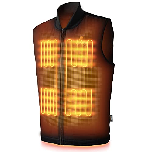 Ibex Men's Heated Work Vest - 9 hrs of Heat | 5 Heat Zones | With Battery & Charger | Machine Washable | All Day Warmth