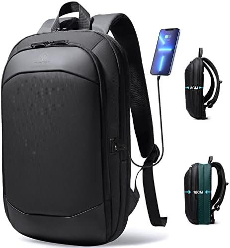 hk Business Backpack for Men 17 Inch,Slim & Expandable Waterproof Travel Laptop Backpack with USB Charger Port