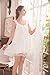 Flwydran Women's Lace Vintage Victorian Nightgown Ladies Sleeveless Sleep Dress White
