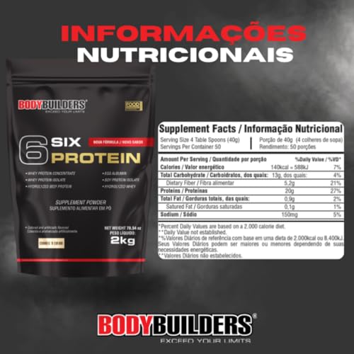 Whey Protein Concentrado - 6 Six Protein Cookies N' Cream 2kg – Bodybuilders