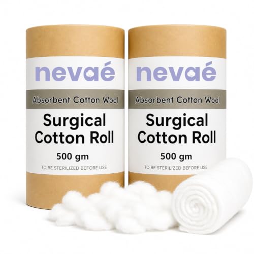Image of Nevae 100% Pure Cotton Roll 1KG | Absorbent Cotton Wool | Soft, Hygienic & Chlorine Free | For Medical, Baby Care, Makeup & Household Use | Rakhi set for brother