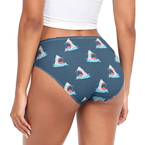 Jhkku Shark Panties For Women's Classic Bikini Briefs Soft Breathable Bamboo Fiber Hipster Underwear L #TOP2