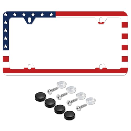 Classic American Flag License Plate Frame
