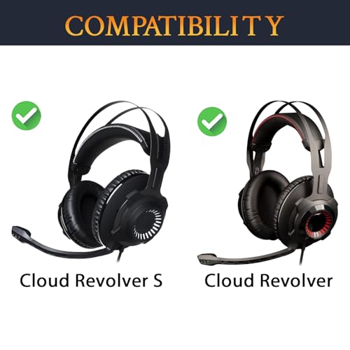 SOULWIT Almohadillas de Gel Refrigerante de Repuesto para Auriculares Kingston HyperX Cloud Revolver y Revolver S, Almohadillas con Espuma de Alta Densidad - Negro miniatura 2
