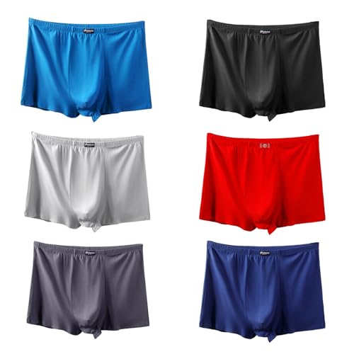 LAIJIANG 6er Pack Herren Boxershorts Aus 100% Baumwolle 3XL-13XL,Atmungsaktive & Dehnbare Unterhosen Für Männer Bis 60-210KG, Weicher Elastischer Bund, Schweißabsorbierend, Tägliche (Mixed,12XL)