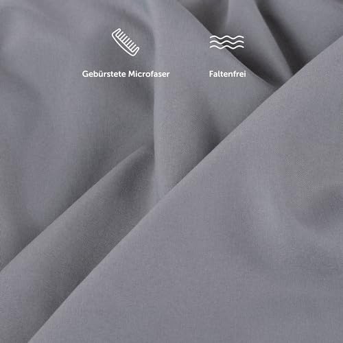 Blumtal® Spannbettlaken 90x200x30cm aus Microfaser - Oekotex zertifiziertes Bettlaken Spannbettlaken in Grau 4