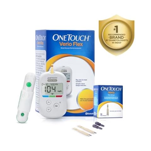 Lifescan OneTouch Verio Flex blood Glucose Monitoring System with 10 strips Cover