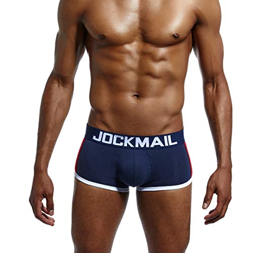 JOCKMAIL Calzoncillo Retro Seco Respirable Mesh Boxer Masculino Pantalones De Hombre Diversión Pantalones para Hombres Multi-Code,Azul,XL Cover